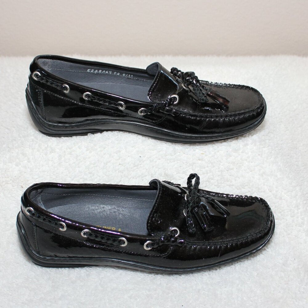 Donald J. Pliner Womens Ezara Black Patent Leather Driving Loafer Moc Size 6.5